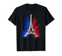Retro Silhouette Eiffel Tower Paris France Travel Souvenir T-Shirt