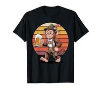 Rétro Singe Bière Singes Buvant T-Shirt