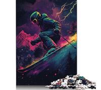 Retro Ski Poster Puzzle 1000 Pièces Educa Jouet en Bois Cadeau Unique De l'art De La Décoration Jeu Éducatif Challenge Toy pour Adultes Et Enfants À Partir De 12 Ans 1000pcs (38x26cm)