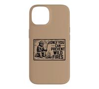 Retro Smokey Bear Sitting At Campfire Only You Coque pour iPhone 14