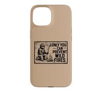 Retro Smokey Bear Sitting At Campfire Only You Coque pour iPhone 15