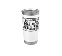 Retro Smokey Bear Sitting At Campfire Only You Gobelet isotherme en acier inoxydable double paroi