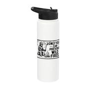 Retro Smokey Bear Sitting At Campfire Only You Stainless Steel Insulated Water Bottle
