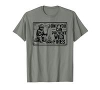 Retro Smokey Bear Sitting At Campfire Only You T-Shirt