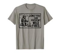 Retro Smokey Bear Sitting At Campfire Only You T-Shirt