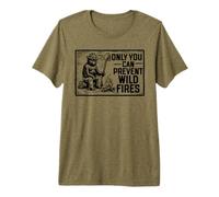 Retro Smokey Bear Sitting At Campfire Only You T-Shirt Haut de Gamme