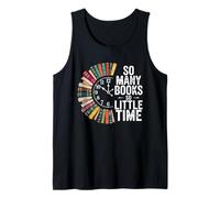 Retro So Many Books Little Time Book Horloge de Lecture drôle Débardeur