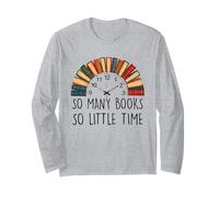 Retro So Many Books Little Time Book Horloge de Lecture drôle Manche Longue