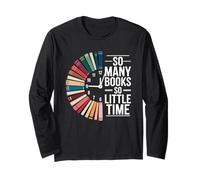Retro So Many Books Little Time Book Horloge de Lecture drôle Manche Longue