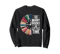 Retro So Many Books Little Time Book Horloge de Lecture drôle Sweatshirt