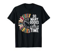 Retro So Many Books Little Time Book Horloge de Lecture drôle T-Shirt