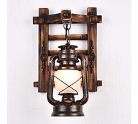Rétro Solide Lampe Murale En Bois Verre Métal Éclairage Mural Vintage Industrielle Lampe Murale Intérieure E27 Rustique Antique Mur Bougie Lampes Salon Loft Bar Café Restaurant Chambre,B