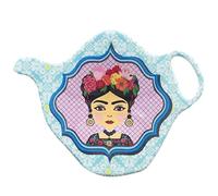 Rétro Soucoupe pour sachet de thé Frida Khalo - Sous-tasse ronde en Mélamine - Infuseur à thé - DRINK_COASTER