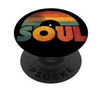 Retro Soul Music Graphic | Disque Vinyle Vintage PopSockets PopGrip Adhésif