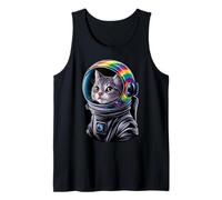 Retro Space Cat Astronaut Tee for Cat Lover Débardeur