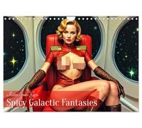 Retro Space Girls - Spicy Galactic Fantasies (Wandkalender 2026 DIN A4 quer), CALVENDO Monatskalender: Ein erotischer 50s-Sci-Fi-Pin-up-Kalender ... Haut und klassischer Weltraumverführung.