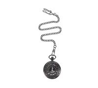 Retro Steampunk Noir Romain numeraux Collier Quartz Pendentif Montre de Poche