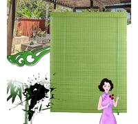 Rétro Store Bambou Exterieur, Stores en Bambou Stores en Bambou, Nuances de Bambou Store Enrouleur Bambou Naturel Store Bambou Exterieur Stores for Intérieur/Extérieur Custom Size Vert