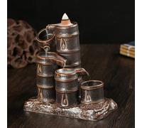 Retro Strange Funny Shaped Backflow Incense Burner Handmade Ceramic Zen Yoga Buddha Ornaments Feng Shui Decorations (B) (D)