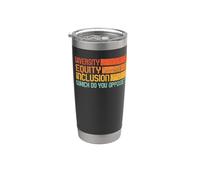 Retro Stripe Vintage America Genre Diversité Équité Inclusion Gobelet isotherme en acier inoxydable double paroi