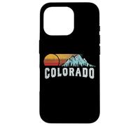 Retro Style Colorado Vintage Rocky Mountains & Sun Coque pour iPhone 16 Pro