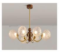 Retro Style Restaurant Bedroom Transparent Glass Ball Pendant Light