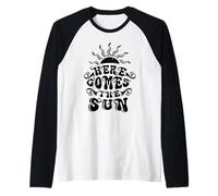 Retro Summer Beach Vacation Here Comes Sun Lover Sunshine Manche Raglan