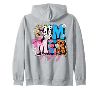Retro Summer Vibes Floral Vache Imprimé Léopard Pois Sweat à Capuche