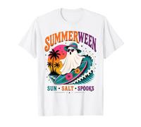 Rétro Summerween Surf Fantôme Plage Halloween Ocean Vibes T-Shirt