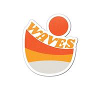 Retro Sun Waves Sticker Decal Beach Sand Orange Wavey Vintage