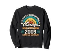Retro Sunset 17 Years of Awesome Born 2009-17e Anniversaire Sweatshirt