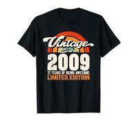 Retro Sunset 17 Years of Awesome Born 2009-17e Anniversaire T-Shirt