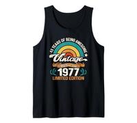 Retro Sunset 49 Years of Awesome Born 1977-49e Anniversaire Débardeur