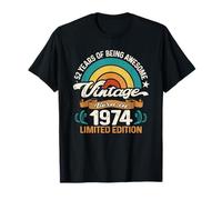 Retro Sunset 52 Years of Awesome Born 1974-52e Anniversaire T-Shirt