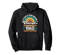 Retro Sunset 66 Years of Awesome Born 1960-66e Anniversaire Sweat à Capuche