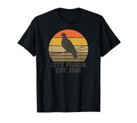 Rétro Sunset City Pigeon Vintage Graphic T-Shirt