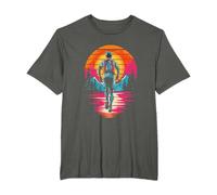 Rétro Sunset Course De Trail Marathon Coureur Marathoniens T-Shirt