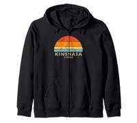 Retro Sunset Kinshasa, Congo Sweat à Capuche
