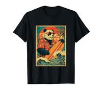 Rétro Surf Panda Ours Surfeur Hawaïen Animal Plage Été T-Shirt