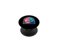 Retro Surfer Riding Vibrant Ocean Wave PopSockets PopGrip Adhésif