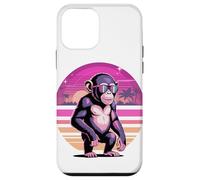 Rétro Synthwave Chimpanzé Lunettes de Soleil Chimpanzés Coque pour iPhone 12 Mini