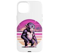 Rétro Synthwave Chimpanzé Lunettes de Soleil Chimpanzés Coque pour iPhone 15 Plus