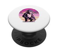 Rétro Synthwave Chimpanzé Lunettes de Soleil Chimpanzés PopSockets PopGrip Adhésif