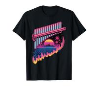 Rétro Synthwave Flûte De Pan Flûtiste T-Shirt