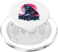 Retro Synthwave Kaiju Loup Monstre Loups PopSockets PopGrip pour MagSafe