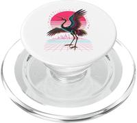 Retro Synthwave Kaiju Monstre Grue Trompette Ville Grues PopSockets PopGrip pour MagSafe