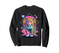 Rétro Synthwave Léopard Léopards Sweatshirt