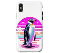 Rétro Synthwave Manchot Lunettes de Soleil Manchots Coque pour iPhone X/XS