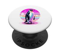 Rétro Synthwave Manchot Lunettes de Soleil Manchots PopSockets PopGrip Adhésif