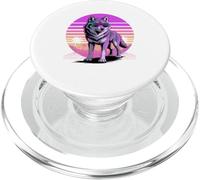 Retro Synthwave Wolf Sunglasses Wolves PopSockets PopGrip pour MagSafe